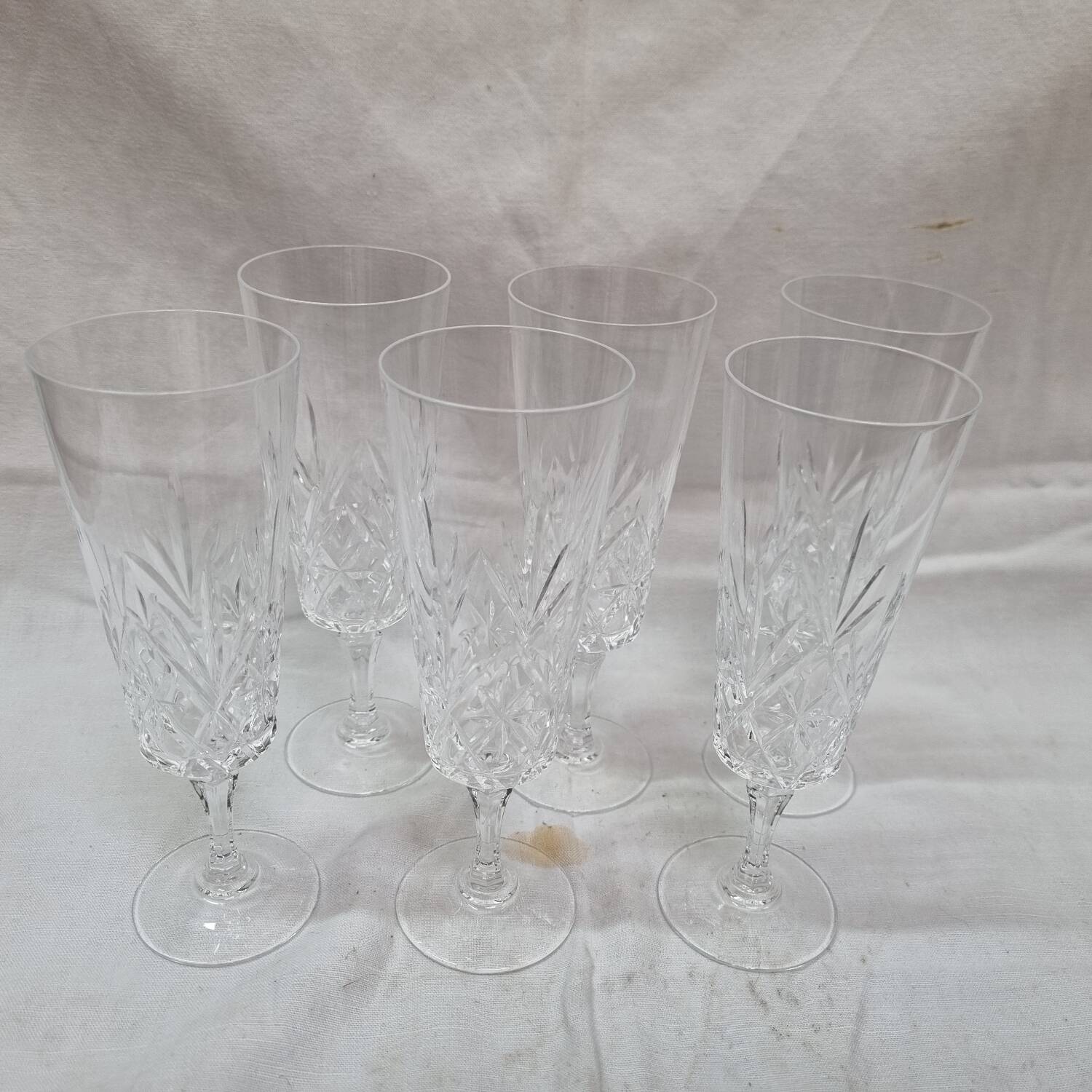 9 flûtes à champagne cristal de 1980