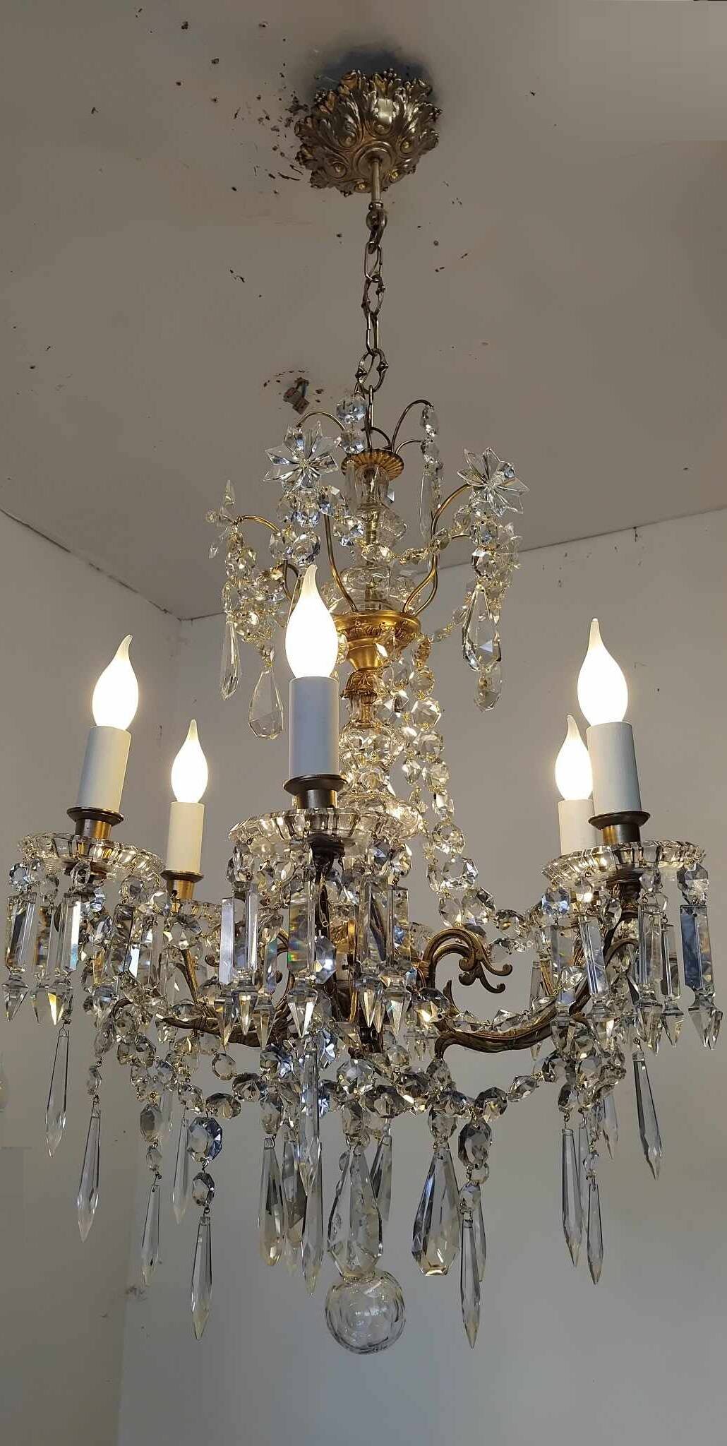 Large 19th century crystal chandelier