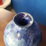 Blue stoneware flame vase circa 1960