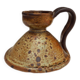 XL raw stoneware candle holder