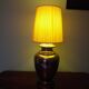 Living room mood lamp, silver metal base, wooden base, pleated lampshade