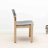 Curved wooden chair from the 1970s, Germany, black and beech.