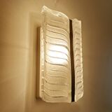 Pair of vintage 70s wall lights, chrome glass