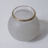Vintage white and gold frosted glass vase