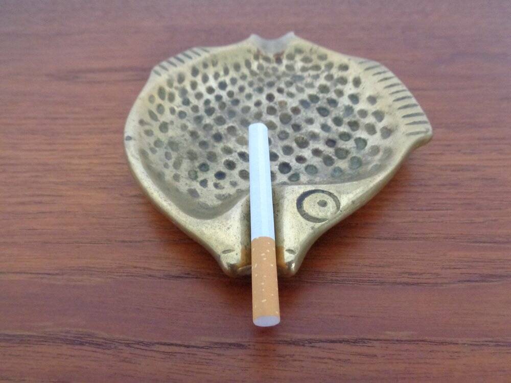 Brutalist Bronze Fish Ashtray, 1960s