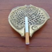 Brutalist Bronze Fish Ashtray, 1960s