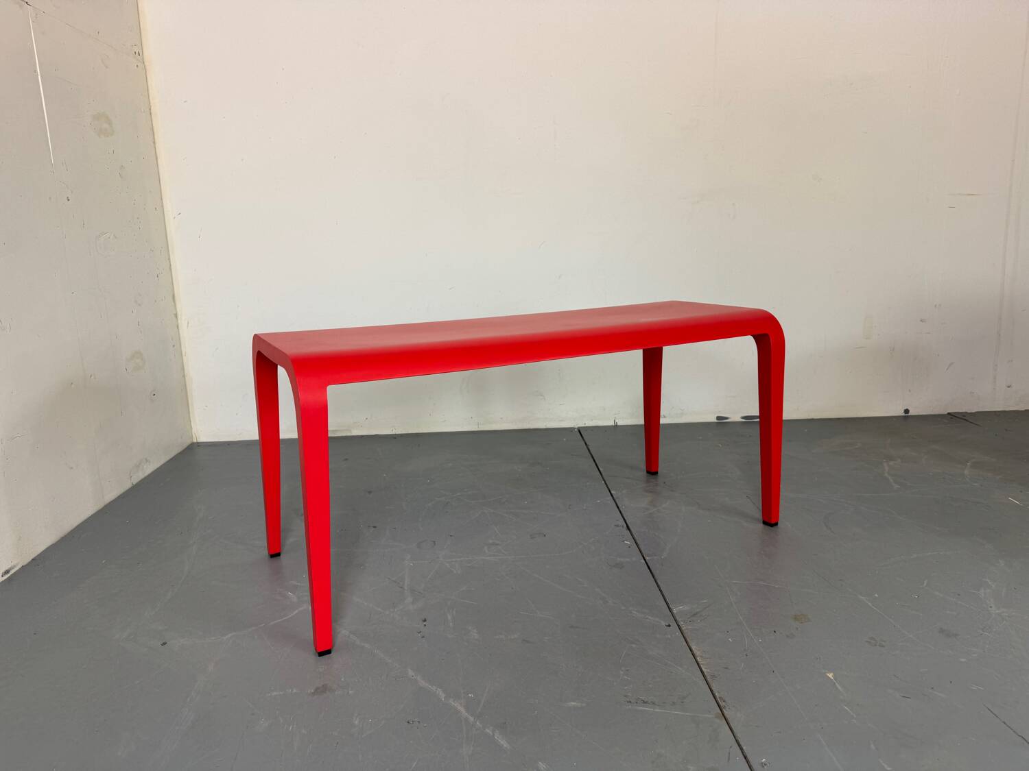 Italian Modern Red Side Bench Table Laleggera by Ricardo Blumer for Alias