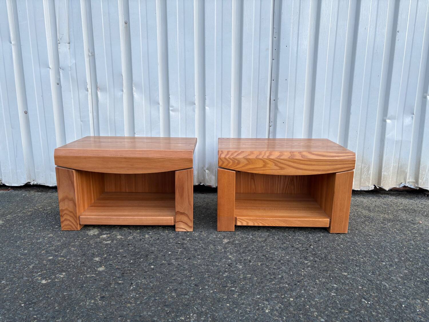 Pair of vintage wooden bedside tables – 1970s/80s