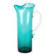 1960s Portuguese Turquoise Glass Jug