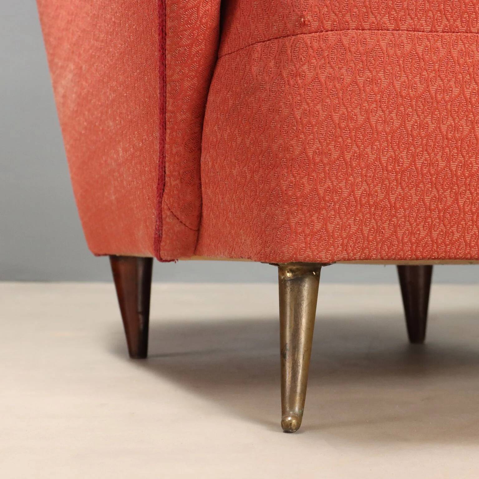 Pair of vintage fabric armchairs from the 1950s.