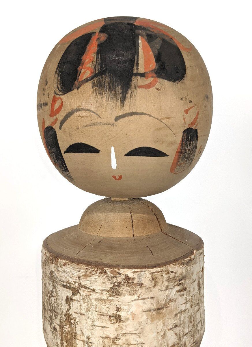 Kokeshi - omiyage "souvenir" - décor mount fuji - japan 1950-60