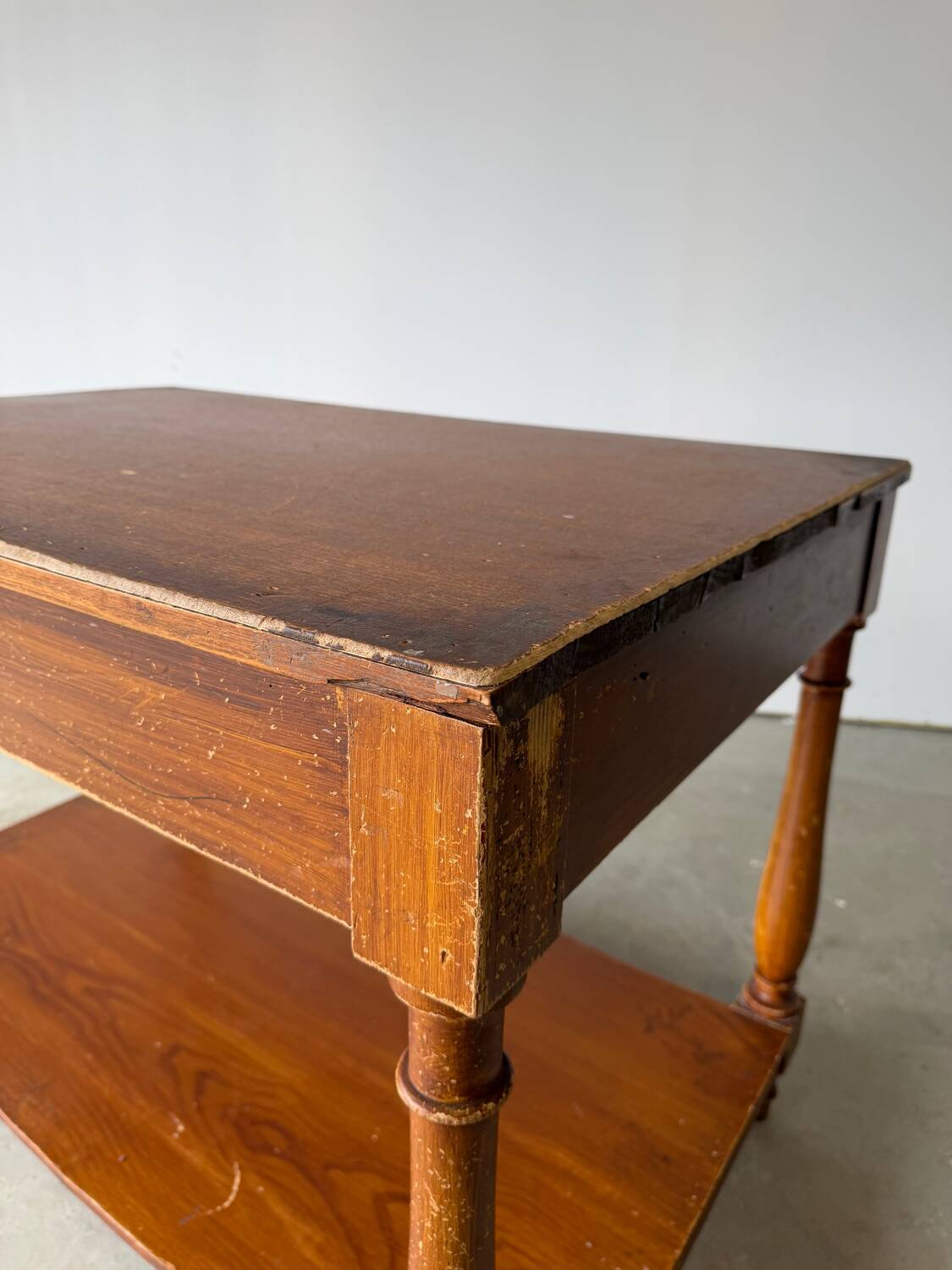 Old work table / draper from a wooden haberdashery.