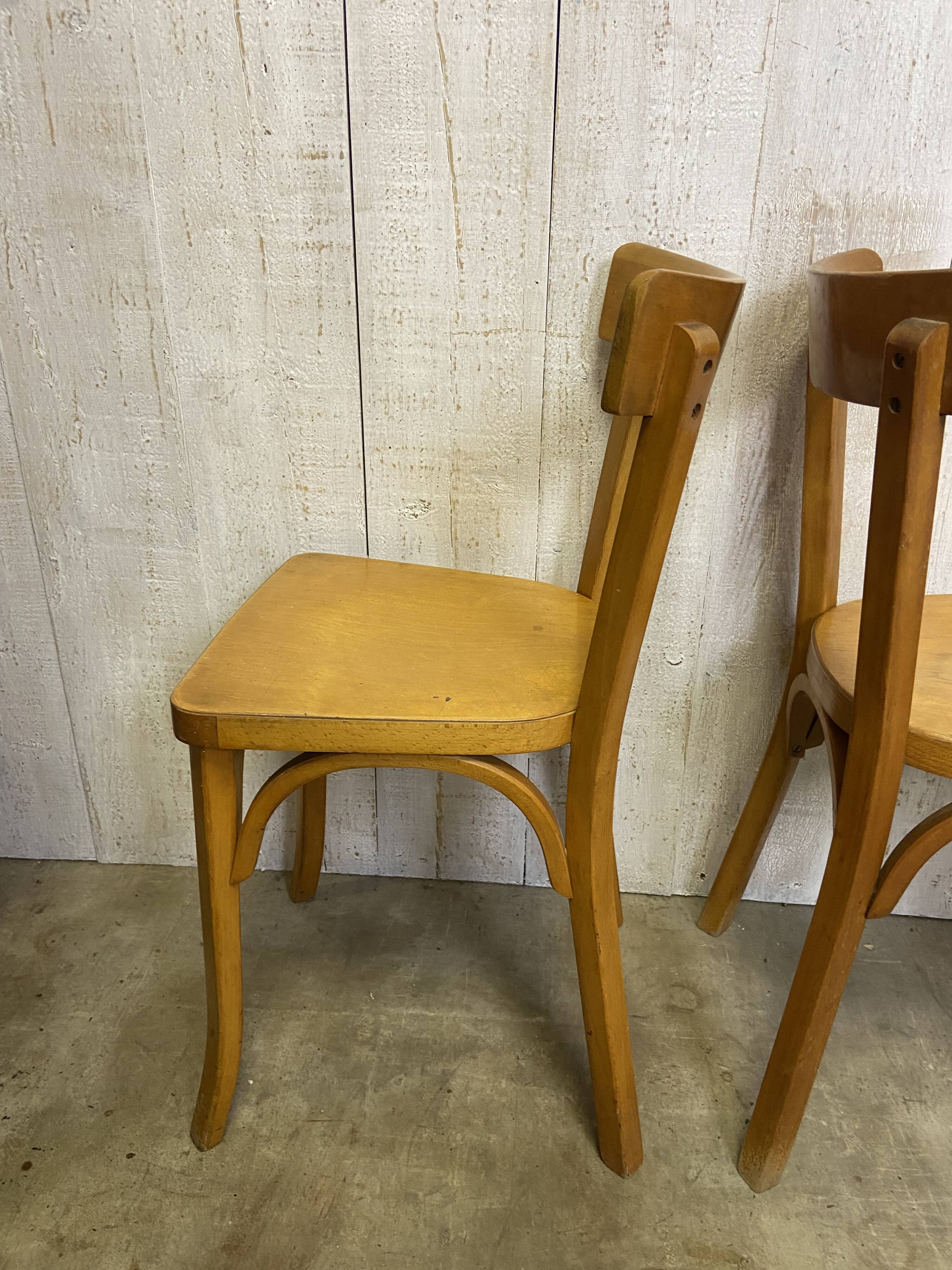 Série de 3 chaises bistrot Baumann