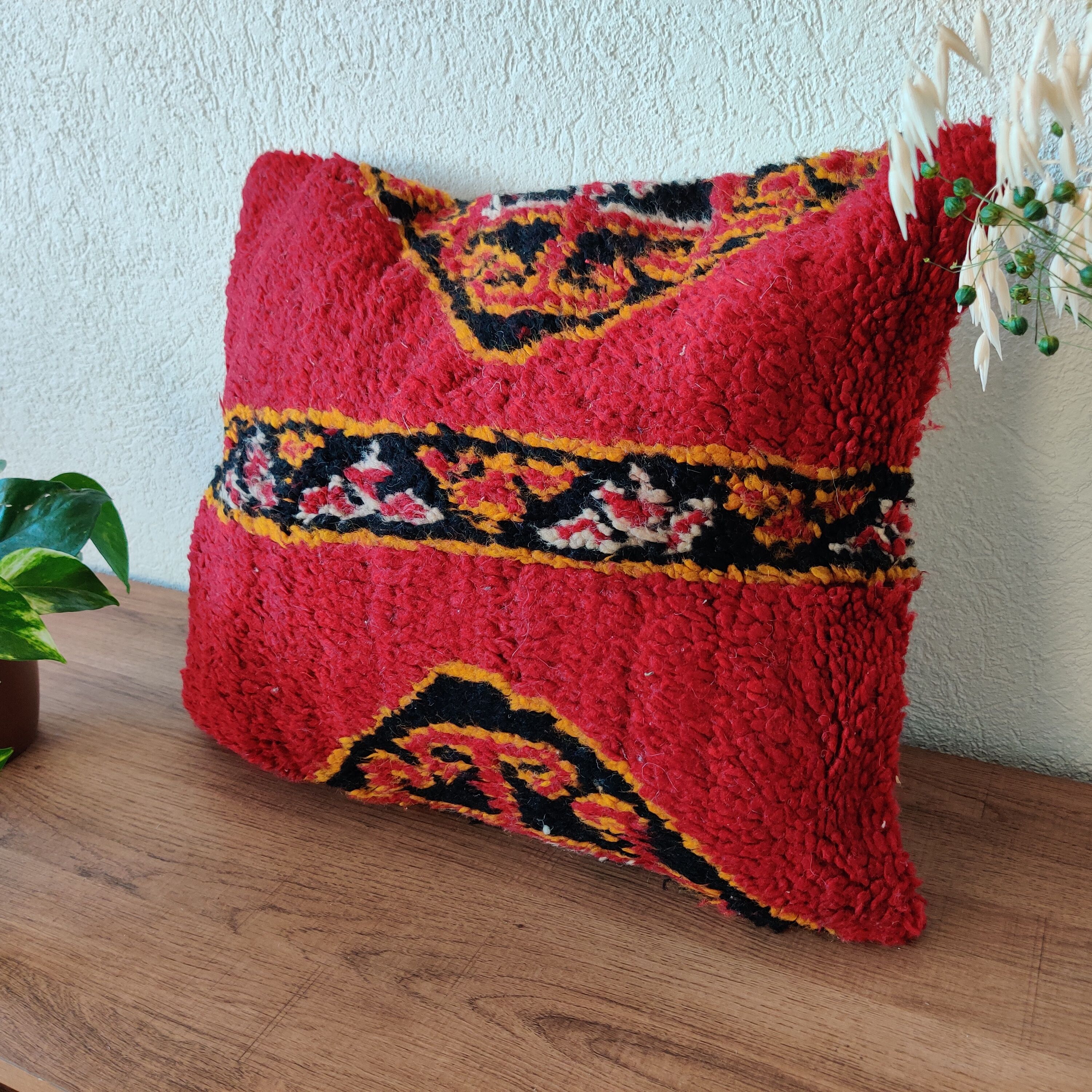 Coussin marocain berbere rouge 40x50 cm