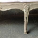 Carved wooden bench and caning bed