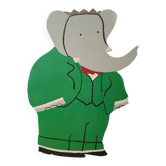 Children's Wall Decoration Babar the King Painted Wood