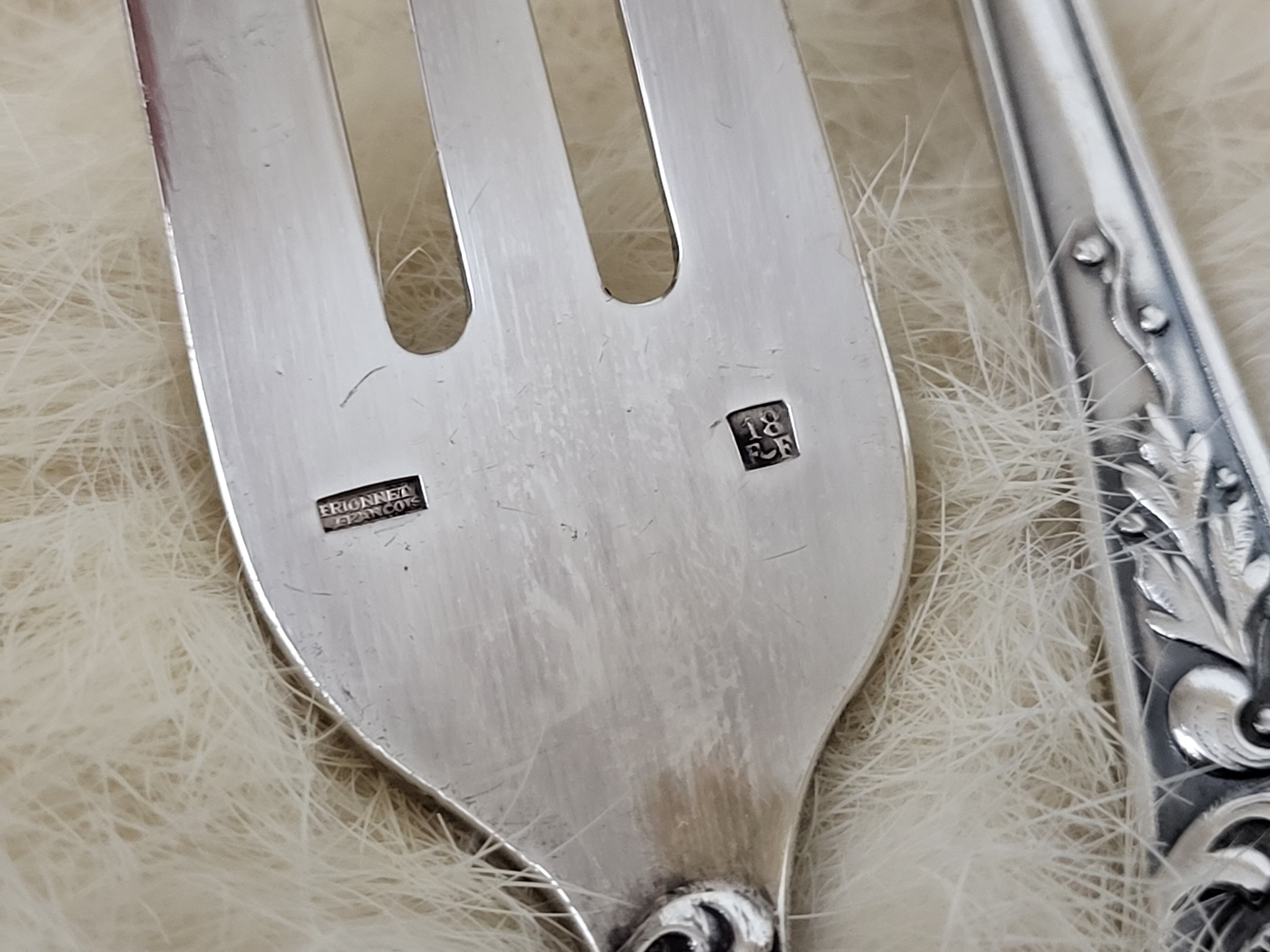Set of 12 dessert forks Silver metal François Frionnet