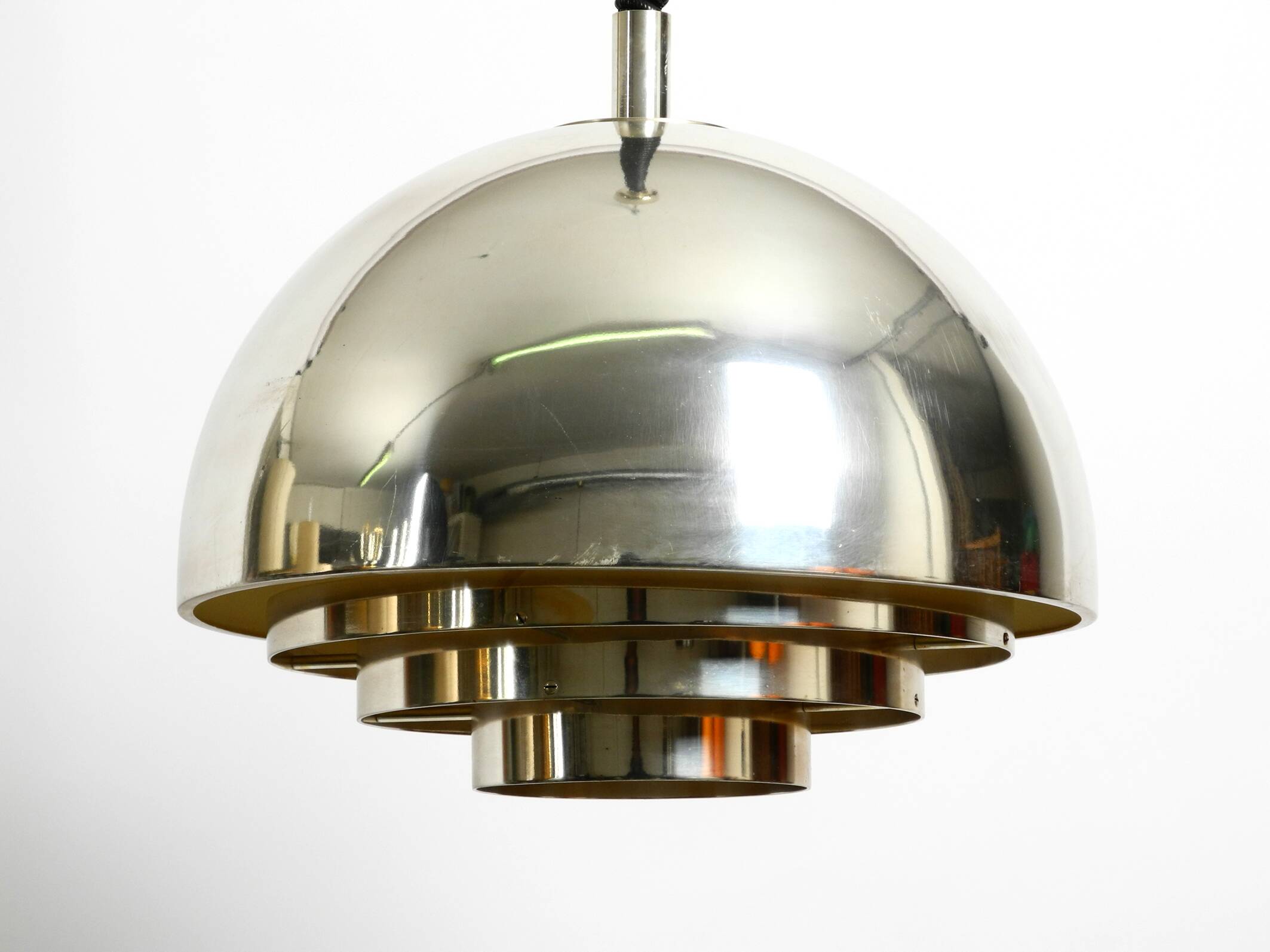 Mid Century ceiling lamp by the Vereinigte Werkstätten silver-plated