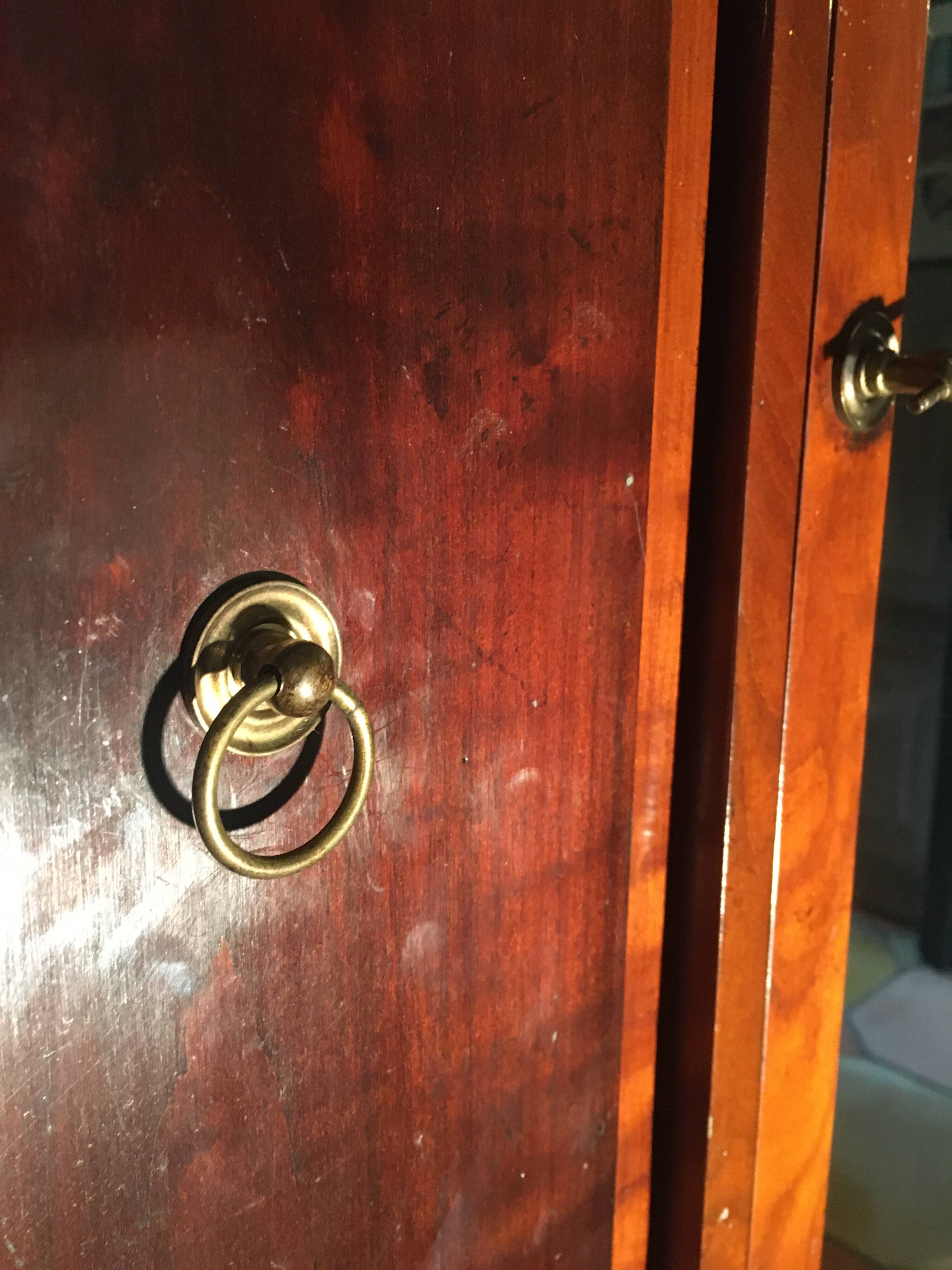 Vintage “Felix Monge” wall tie in cherry wood with mirrors