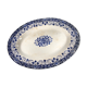 Oval dish Longwy model Louis XV white and blue 1850