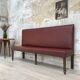 Bistro bench in burgundy leather