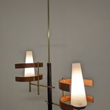 Scandinavian teak and brass chandelier from the 50s/60s