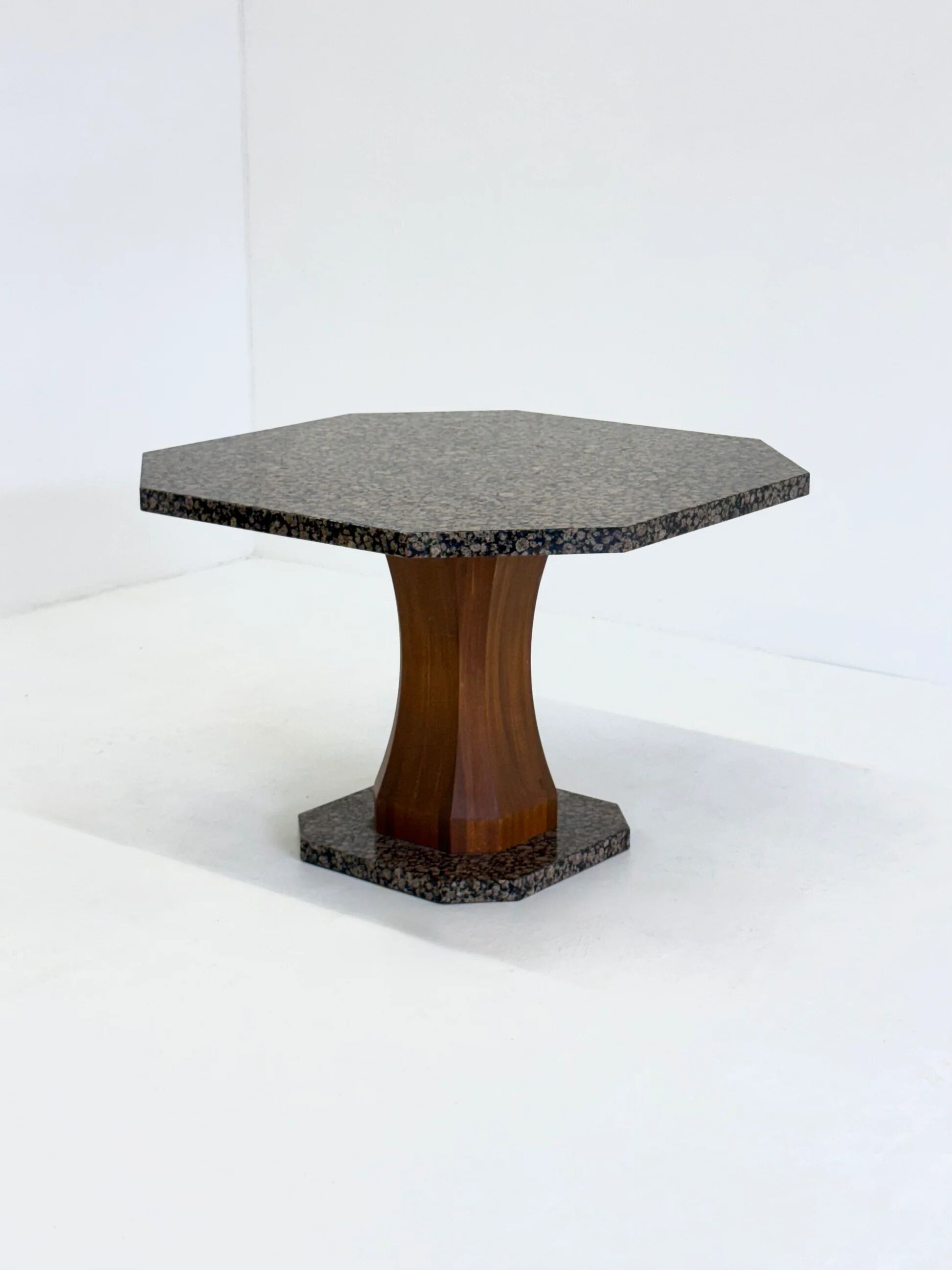 Art Deco dining table with octagonal granite top