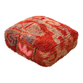 Pouf berbère vintage en laine rouge