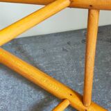 Vintage blond wooden stool