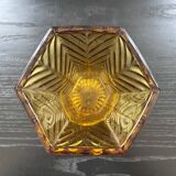 Octagonal amber vase