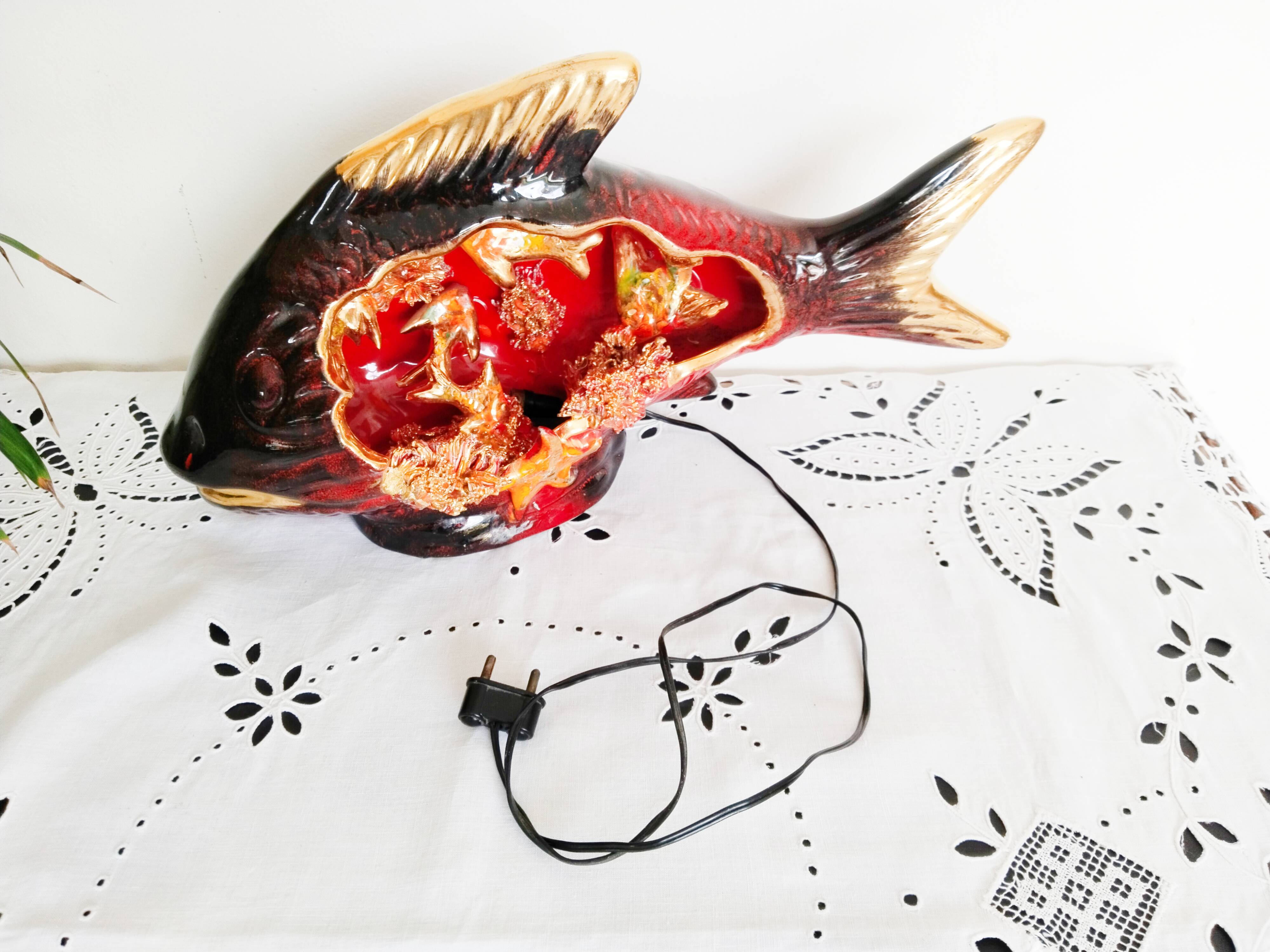 Amphora table lamp, bedside lamp, Vallauris style, 1950s