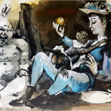 Lithograph Pablo Picasso Human Comedy 1954