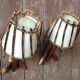 Paire d'appliques vintage rotin et bambou