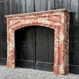 Louis XIV style fireplace in red marble from Languedoc around 1880