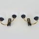 Pair of vintage Maison Arlus wall lights from the 1950s in brass, glass globe.