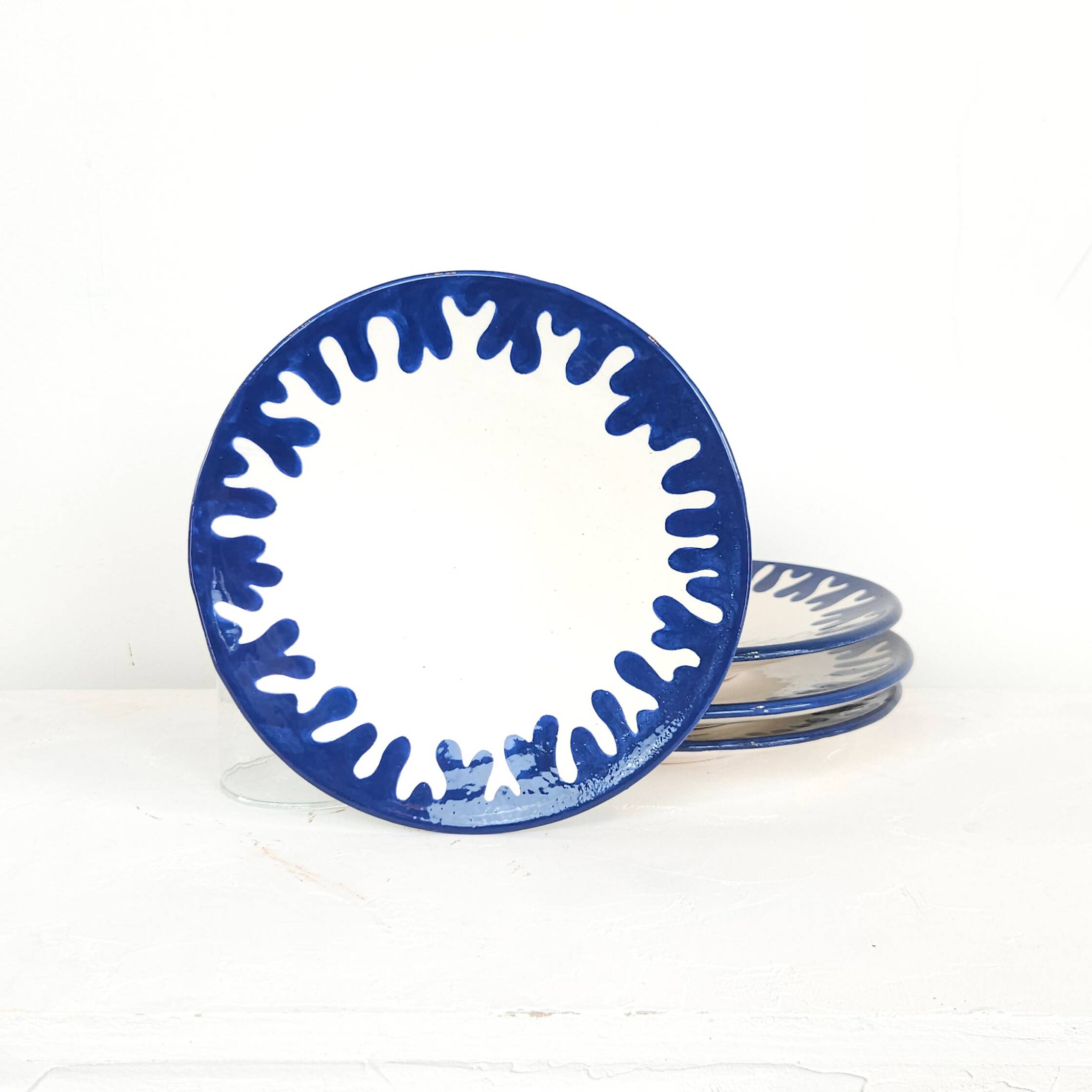 Medium plate - CINERARIA blue border