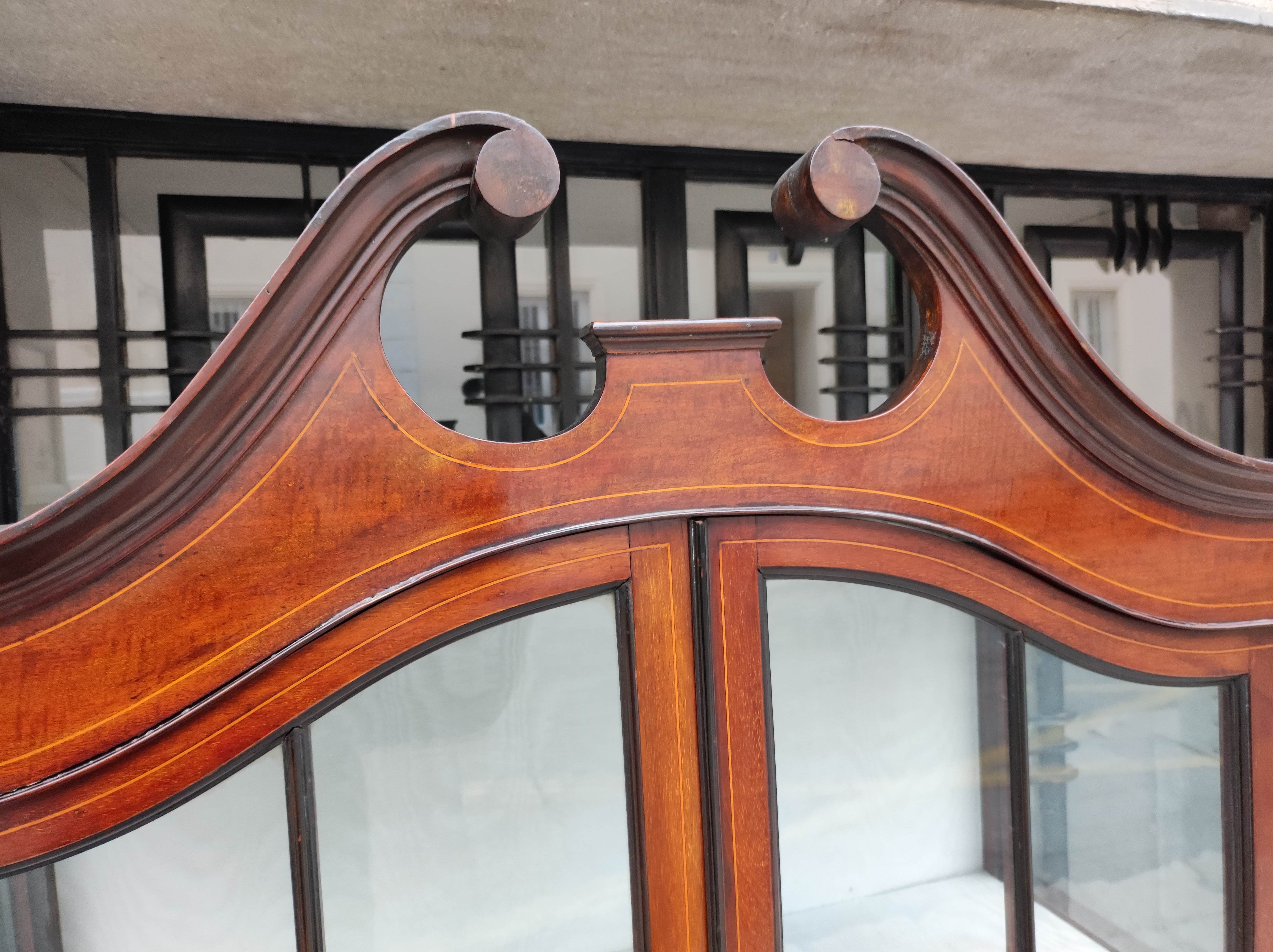 English art nouveau showcase. mahogany