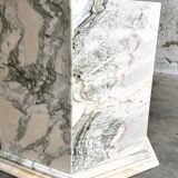 Vintage hexagonal pink and grey marble coffee table, 1980s