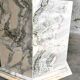 Vintage hexagonal pink and grey marble coffee table, 1980s