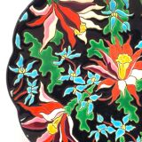 Large Longwy Emaux Dish Model Tropic D35 CM To Hang Or Other Decoration