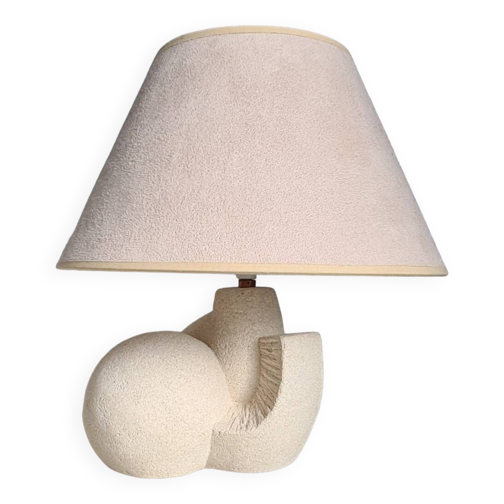 Albert Tormos style sculpture lamp in white stone / 60s / art / artisanal work / Mid-Century / France / 20th century