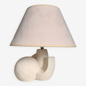 Albert Tormos style sculpture lamp in white stone / 60s / art / artisanal work / Mid-Century / France / 20th century