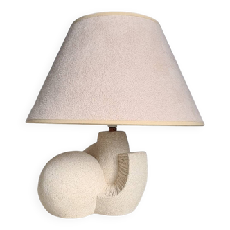 Lampe sculpture de style Albert Tormos en pierre blanche / années 60 / art / travail artisanal / Mid-Century / france / XXème siècle