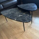 HABITAT Marble and Black Metal Nesting Tables