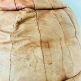 Pouf en patchwork de cuir 70´s vintage