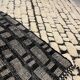 Large cream and black checked Berber rug, 280 × 200 cm.