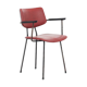 Kembo chair simili burgundy leather with armrests