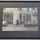 Vintage silver gelatin print of a street scene in a shop window, 1970s, framed, 52 x 42 cm