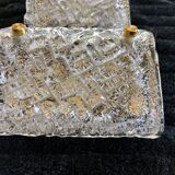 Barovier pair of glass wall light golden structure