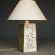 Lampe de table en céramique de style mid-century avec design abstrait, années 1970.